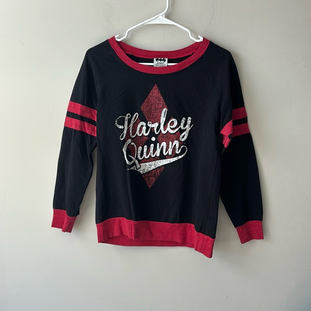 Harley Quinn Batman baseball style sweatshirt women size medium